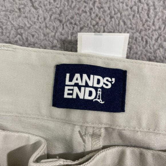NWOT Lands' End Men's 42 Soft Putty Slim Fit Straight Chino Pants* Raw hem* - Picture 5 of 8